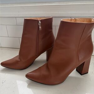 Brown Pointed Toe Ankle Boots